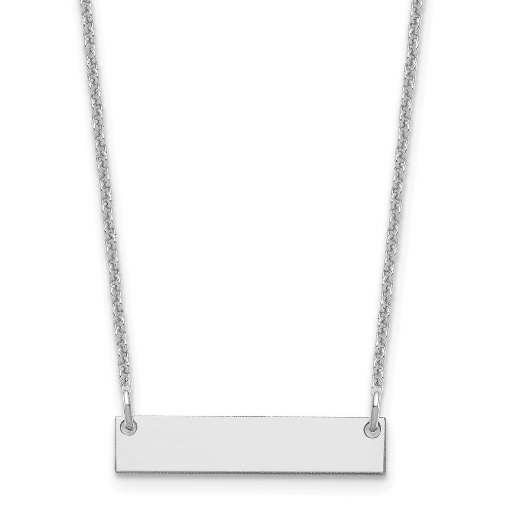 14K Weißgold Klein Rohling Stab Halskette