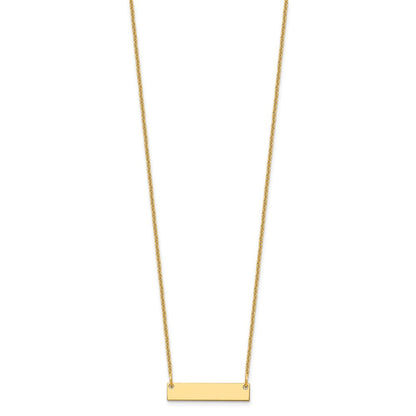 14K Gelbgold Klein Rohling Stab Halskette