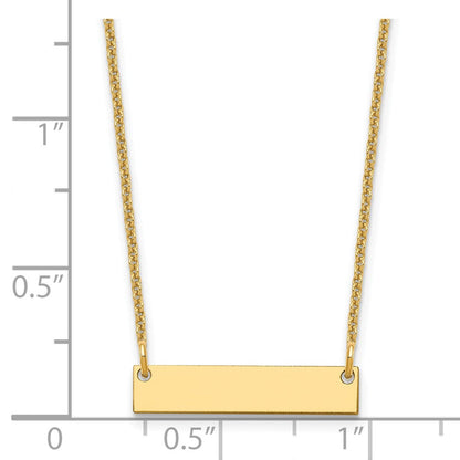 14K Gelbgold Klein Rohling Stab Halskette
