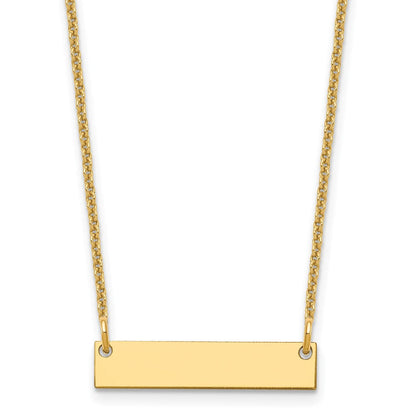 14K Gelbgold Klein Rohling Stab Halskette