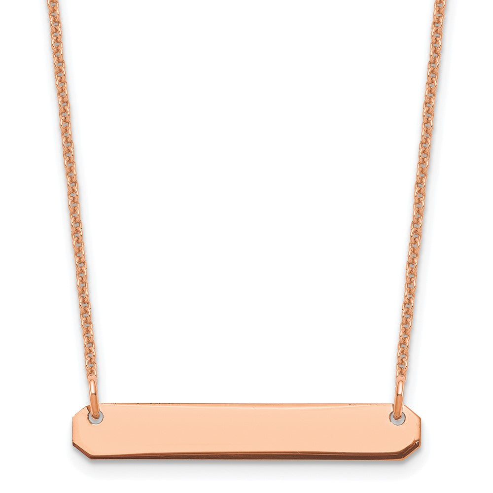 14K Roségold Klein Rohling Stab Halskette