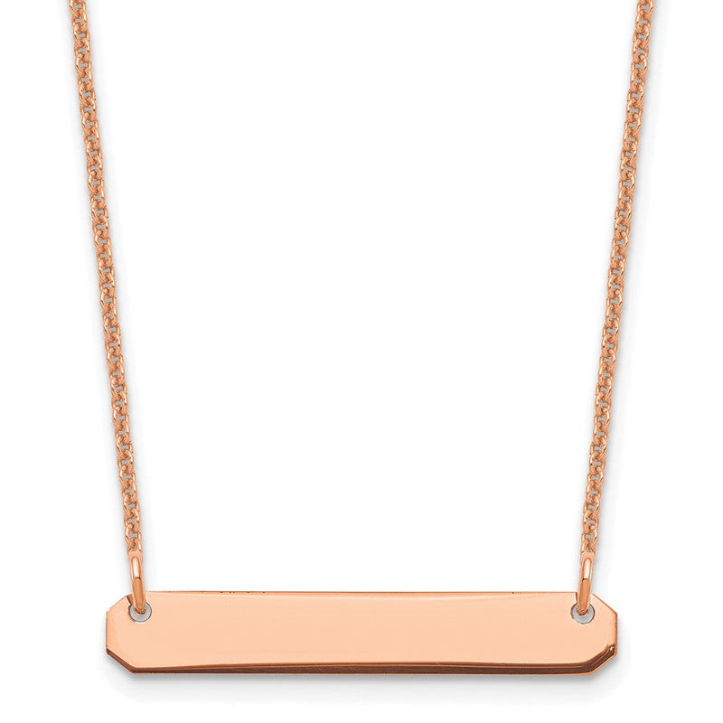14K Roségold Klein Rohling Stab Halskette