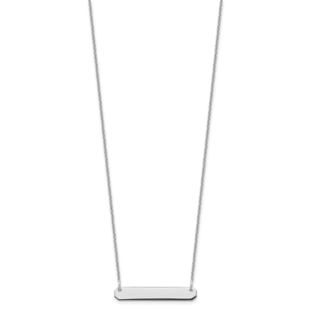 14K Weißgold Klein Rohling Stab Halskette