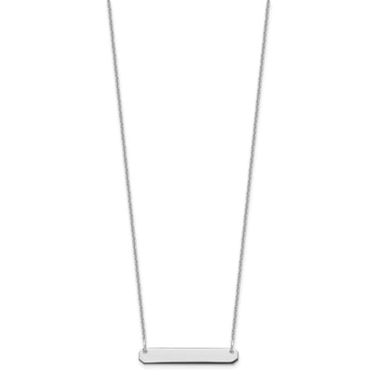 14K Weißgold Klein Rohling Stab Halskette