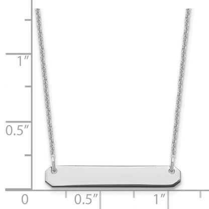 14K Weißgold Klein Rohling Stab Halskette