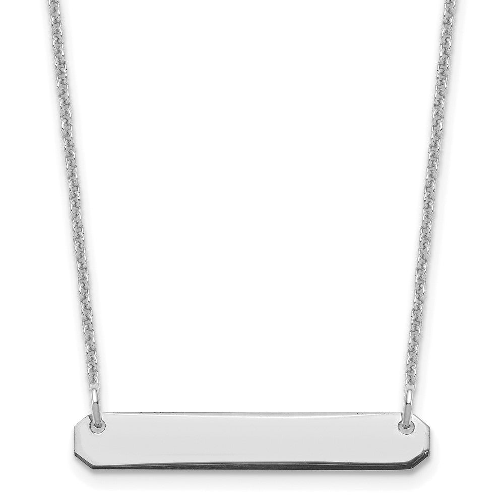 14K Weißgold Klein Rohling Stab Halskette
