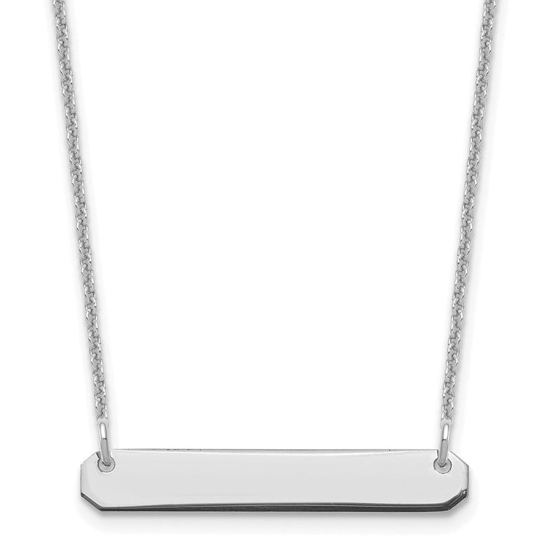14K Weißgold Klein Rohling Stab Halskette