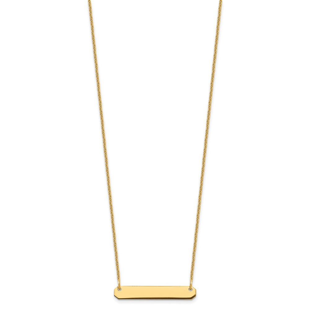 14K Gelbgold Klein Rohling Stab Halskette