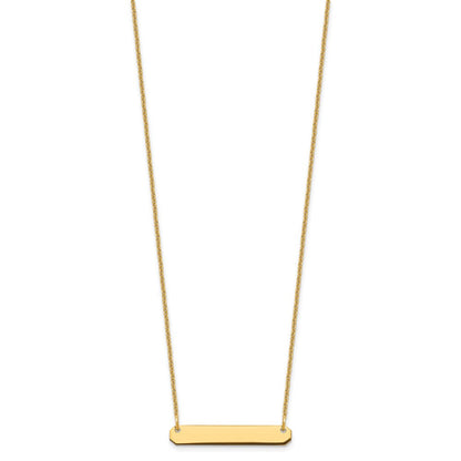 14K Gelbgold Klein Rohling Stab Halskette