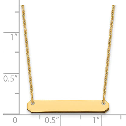 14K Gelbgold Klein Rohling Stab Halskette