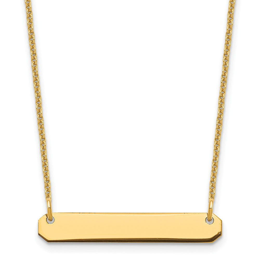14K Gelbgold Klein Rohling Stab Halskette