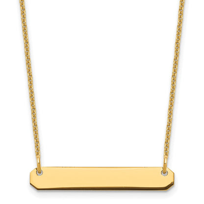 14K Gelbgold Klein Rohling Stab Halskette