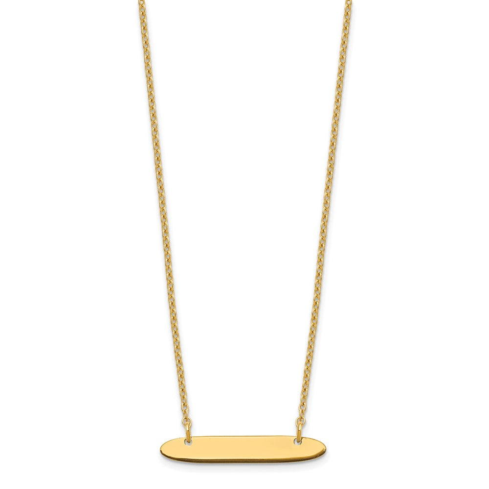 Vergoldet Sterlingsilber /gold Klein Oblong Rohling Stab Halskette