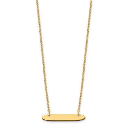 Vergoldet Sterlingsilber /gold Klein Oblong Rohling Stab Halskette