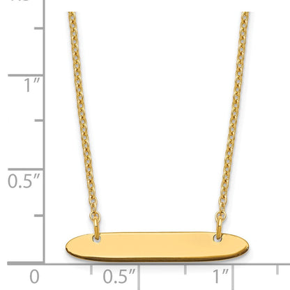 Vergoldet Sterlingsilber /gold Klein Oblong Rohling Stab Halskette
