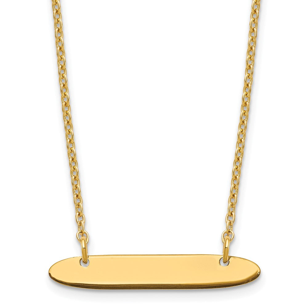 Vergoldet Sterlingsilber /gold Klein Oblong Rohling Stab Halskette