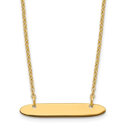 Vergoldet Sterlingsilber /gold Klein Oblong Rohling Stab Halskette