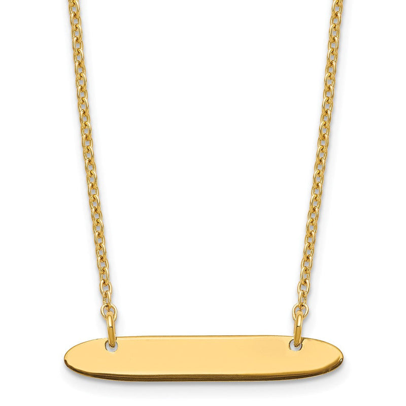 Vergoldet Sterlingsilber /gold Klein Oblong Rohling Stab Halskette