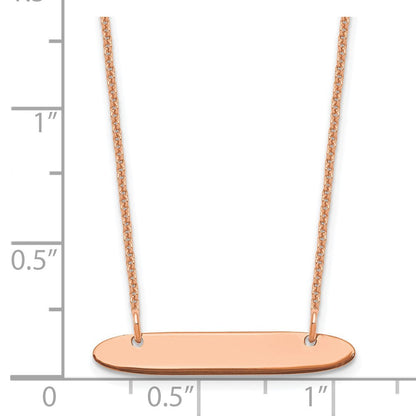 14K Roségold Klein Oblong Rohling Stab Halskette