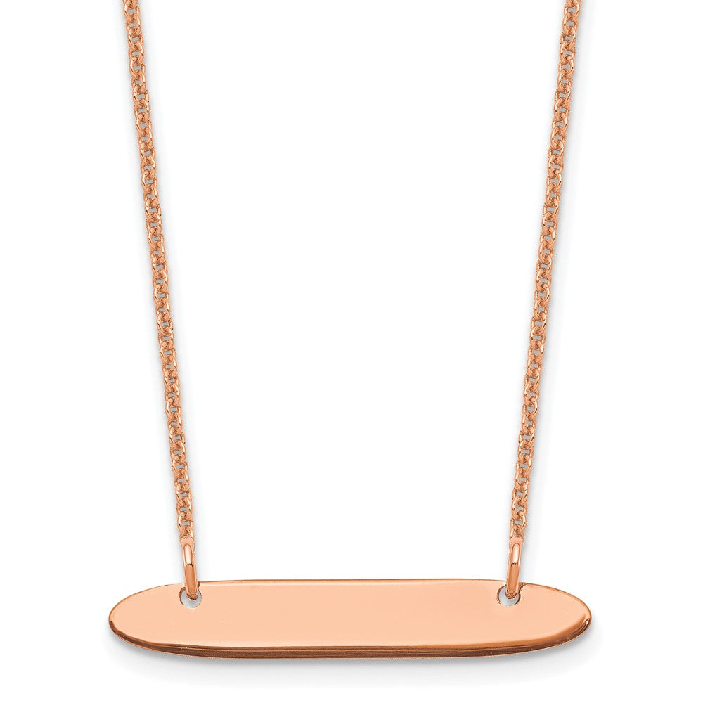 14K Roségold Klein Oblong Rohling Stab Halskette