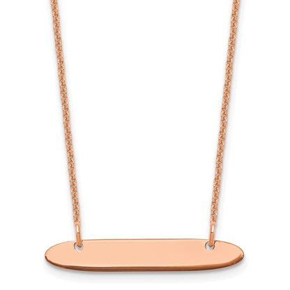 14K Roségold Klein Oblong Rohling Stab Halskette