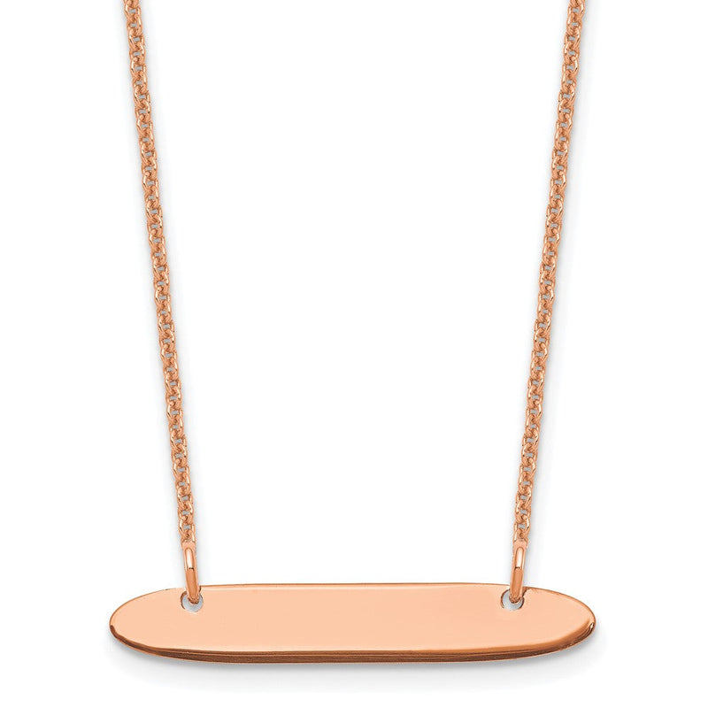 14K Roségold Klein Oblong Rohling Stab Halskette