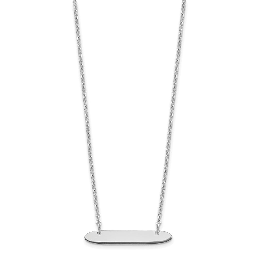 Sterlingsilber Silber/rhodiniert Klein Oblong Rohling Stab Halskette