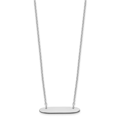 Sterlingsilber Silber/rhodiniert Klein Oblong Rohling Stab Halskette