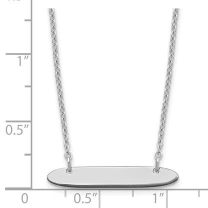 Sterlingsilber Silber/rhodiniert Klein Oblong Rohling Stab Halskette