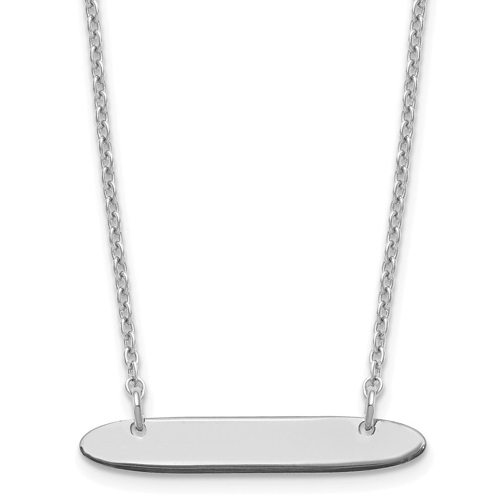 Sterlingsilber Silber/rhodiniert Klein Oblong Rohling Stab Halskette