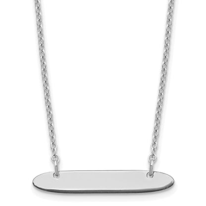 Sterlingsilber Silber/rhodiniert Klein Oblong Rohling Stab Halskette
