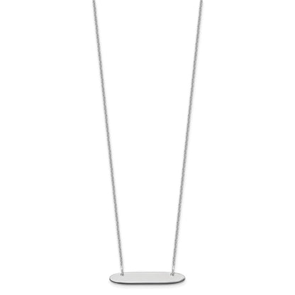 14K Weißgold Klein Oblong Rohling Stab Halskette