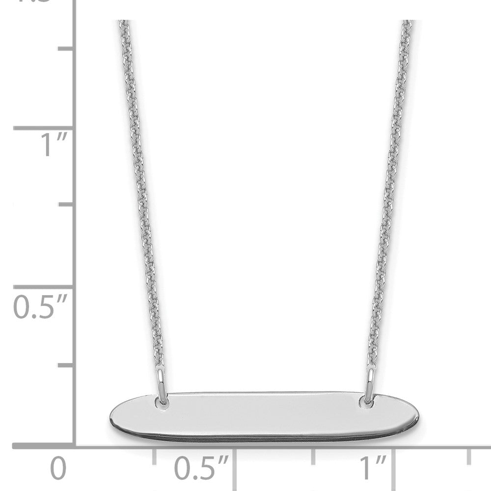 14K Weißgold Klein Oblong Rohling Stab Halskette