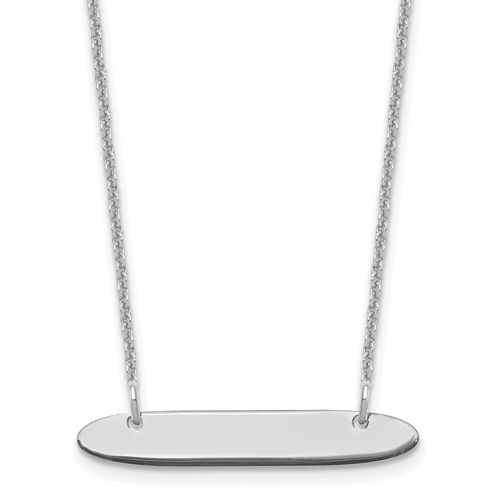14K Weißgold Klein Oblong Rohling Stab Halskette