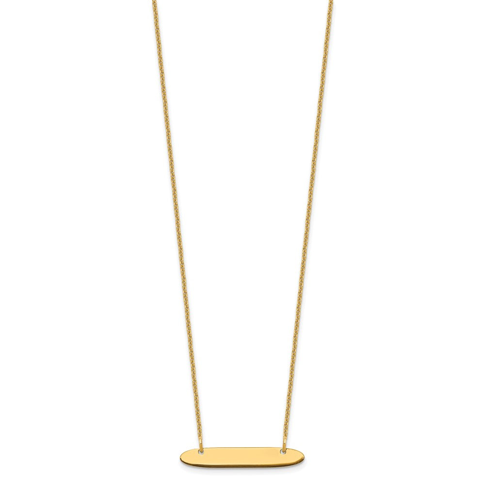 14K Gelbgold Klein Oblong Rohling Stab Halskette