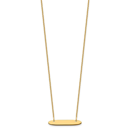 14K Gelbgold Klein Oblong Rohling Stab Halskette