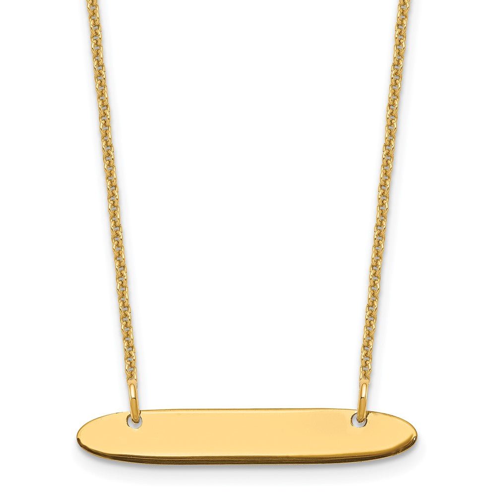 14K Gelbgold Klein Oblong Rohling Stab Halskette