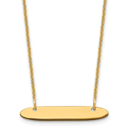 14K Gelbgold Klein Oblong Rohling Stab Halskette