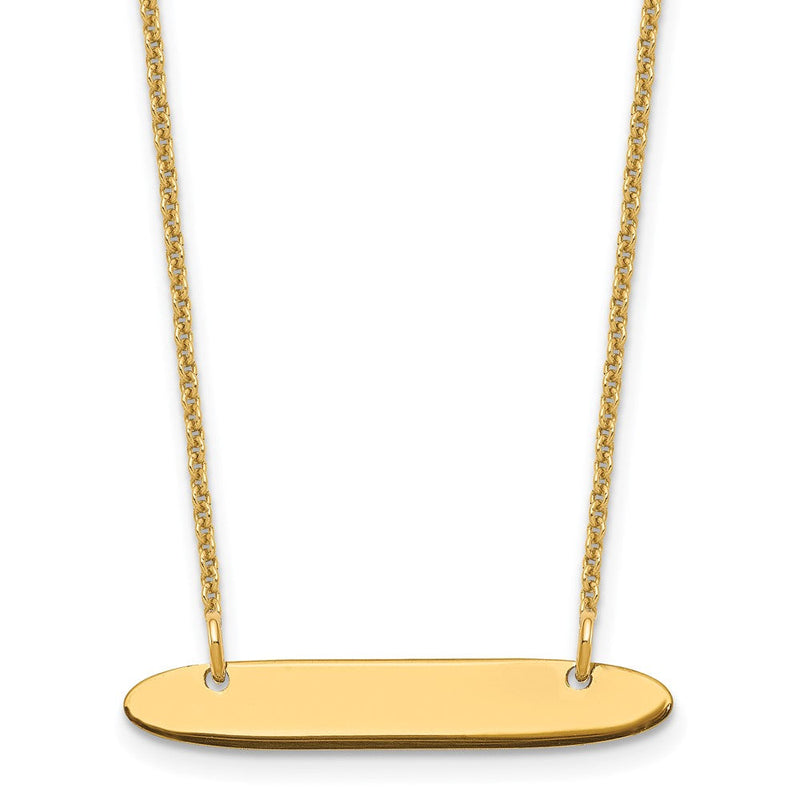14K Gelbgold Klein Oblong Rohling Stab Halskette