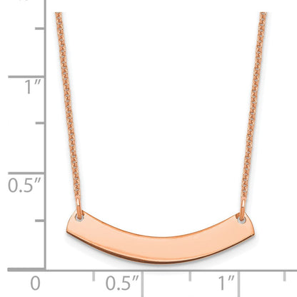 14K Roségold Klein Gebogen Rohling Stab Halskette
