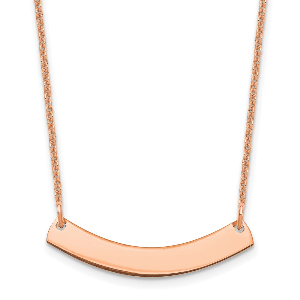 14K Roségold Klein Gebogen Rohling Stab Halskette