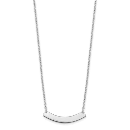 Sterlingsilber Silber/rhodiniert Klein Gebogen Rohling Stab Halskette