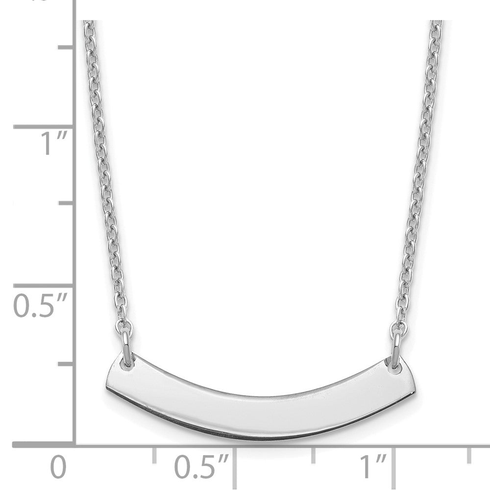 Sterlingsilber Silber/rhodiniert Klein Gebogen Rohling Stab Halskette