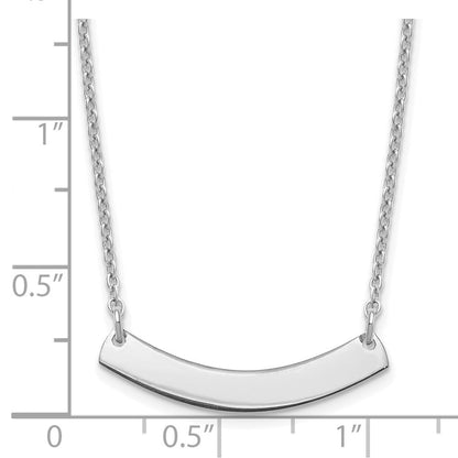 Sterlingsilber Silber/rhodiniert Klein Gebogen Rohling Stab Halskette