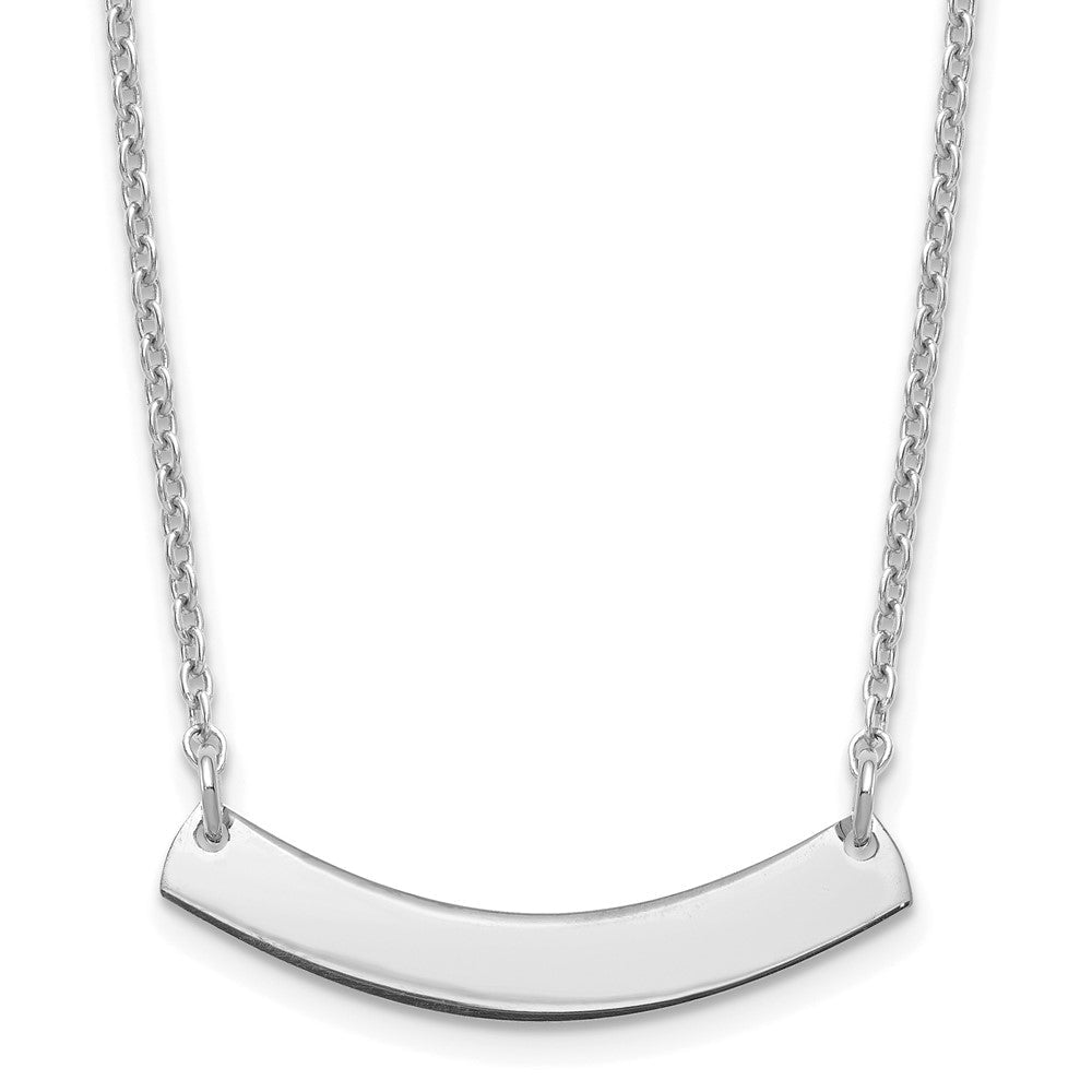 Sterlingsilber Silber/rhodiniert Klein Gebogen Rohling Stab Halskette