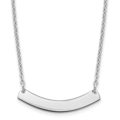 Sterlingsilber Silber/rhodiniert Klein Gebogen Rohling Stab Halskette