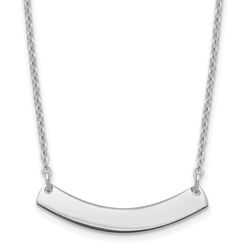 Sterlingsilber Silber/rhodiniert Klein Gebogen Rohling Stab Halskette