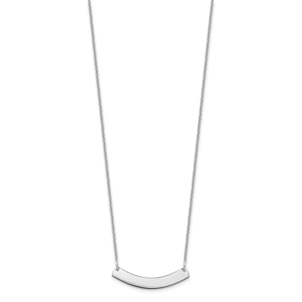 14K Weißgold Klein Gebogen Rohling Stab Halskette