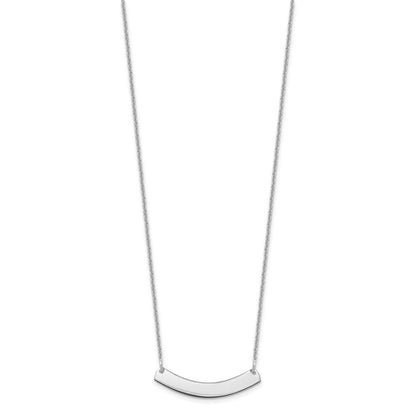 14K Weißgold Klein Gebogen Rohling Stab Halskette