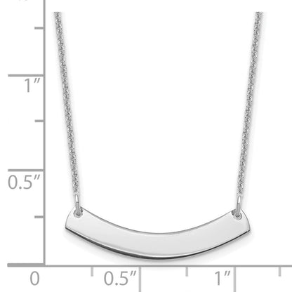 14K Weißgold Klein Gebogen Rohling Stab Halskette